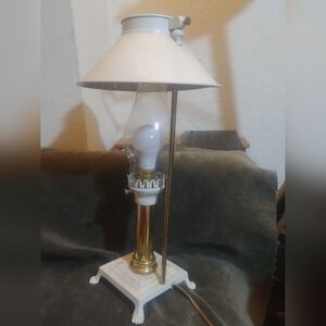 Paris Orient Express Istanbul Brass and White Table Lamp